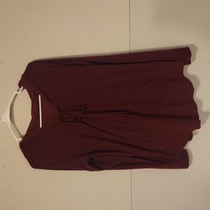 Hooded casual pullover burgundy shirt XL